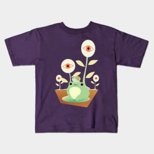 Beautiful frog and The flower eyes Kids T-Shirt